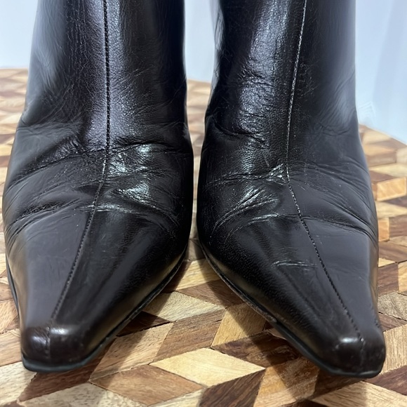 JIMMY CHOO Daisy Dark Brown Leather Ankle Boots 8.5 - Picture 10 of 15